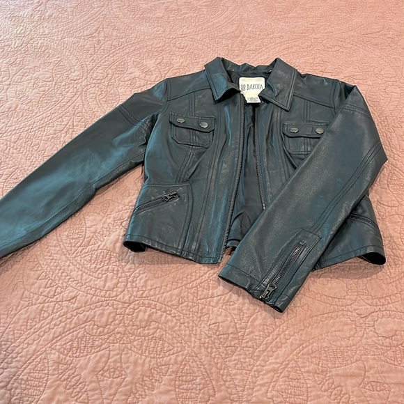 Gray leather jacket - Picture 1 of 4